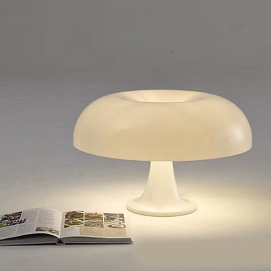 Mushroom Lamp for Room Aesthetic Modern Lighting for Bedroom | Cool Retro Living Room Decor (White)